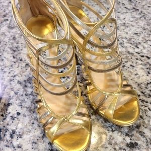 Jimmy Choo strappy heels, originally $690